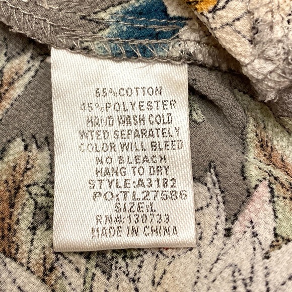 Umgee Grey White Floral Boho Lace Sleeveless Button Down Collared Mini Dress L - Picture 9 of 9